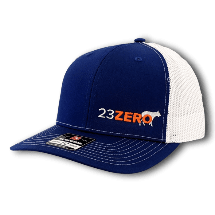 23ZERO Adjustable Mesh Trucker Hat in Blue & White