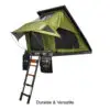 23Zero Kabari Pro Hard Shell Clam Shell Rooftop Tent Deployed Front Angled View With Ladder