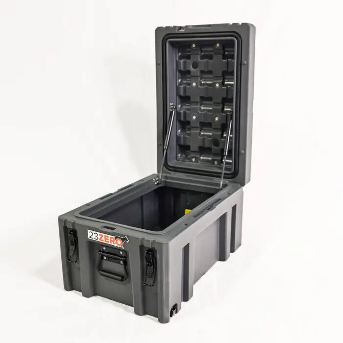 23Zero 90L Overland Gear Box Hero Image Open Box Angled
