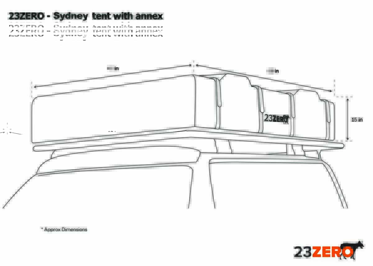 dimensions of sydney roof top tent