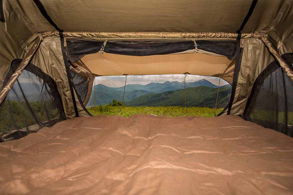 view from inside roof top tent
