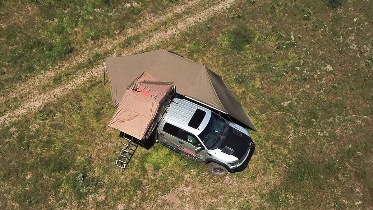 270 awning with roof top tent