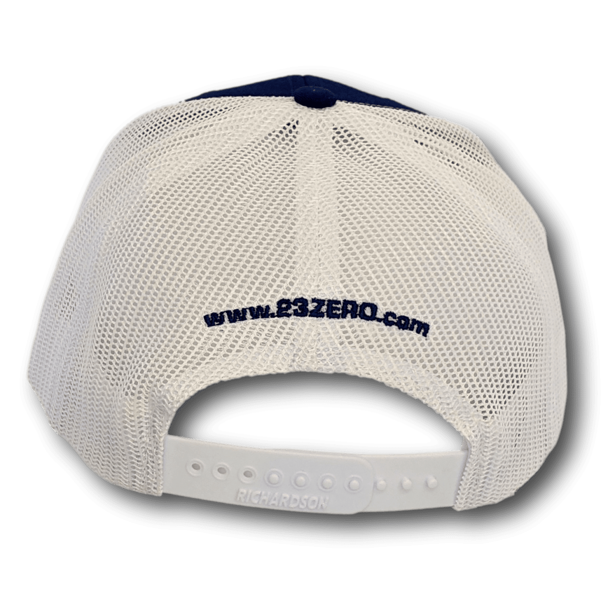 23ZERO Adjustable Mesh Trucker Hat in Blue & White