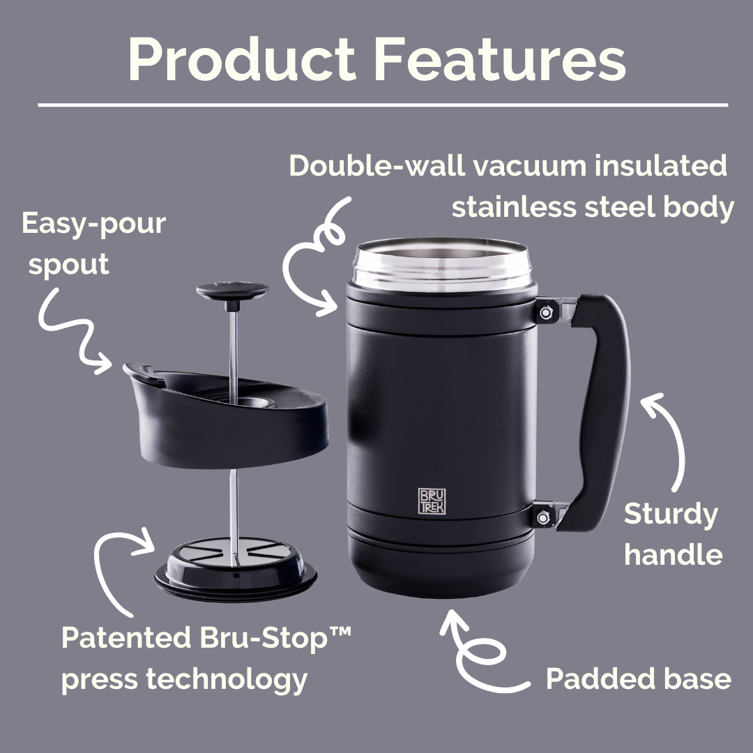 Stainless Steel French Press Coffee Maker With Spoon Set, Double