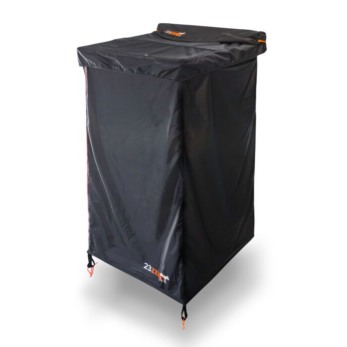 Kestrel Vehicle Shower Enclosure in Full-Privacy Black