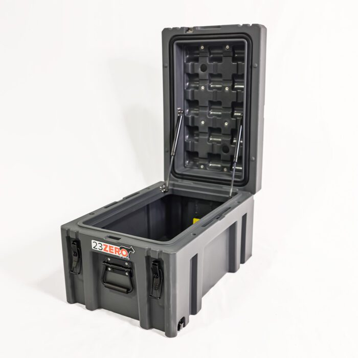 23Zero 90L Overland Gear Box Hero Image Open Box Angled