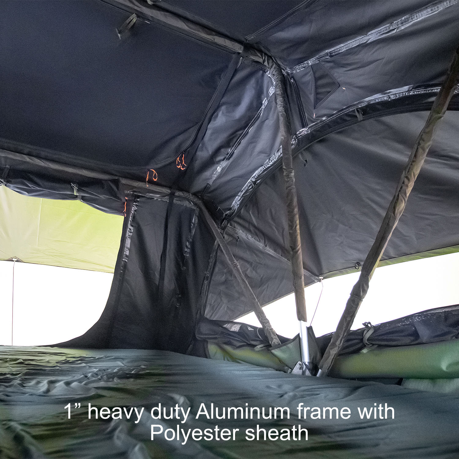 23Zero Walkabout 2.0 soft shell rooftop tent frame details, available in 56, 62, and 72 sizes