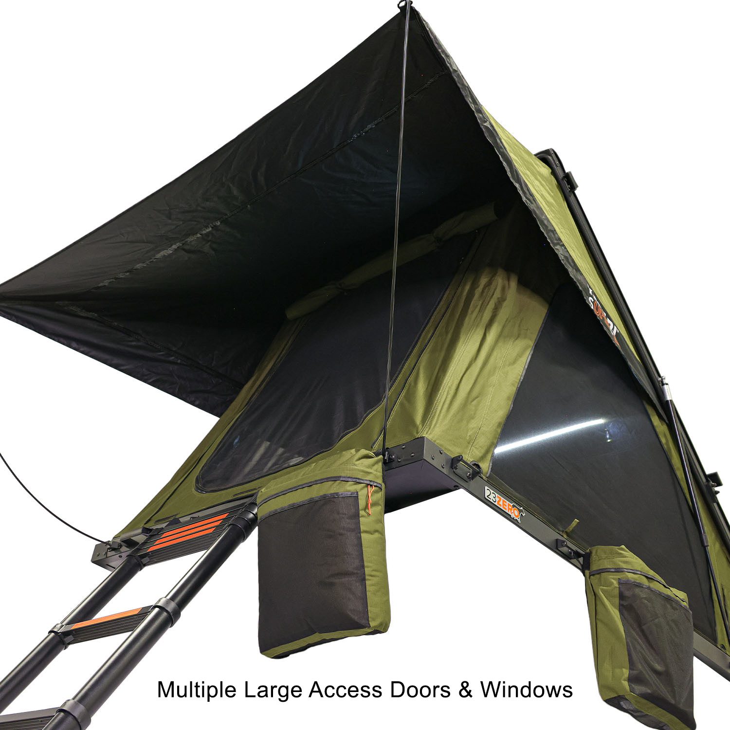 Kabari SuperFly Hybrid Wedge Lightweight Rooftop Tent Multiple Large Access Doors and Windows