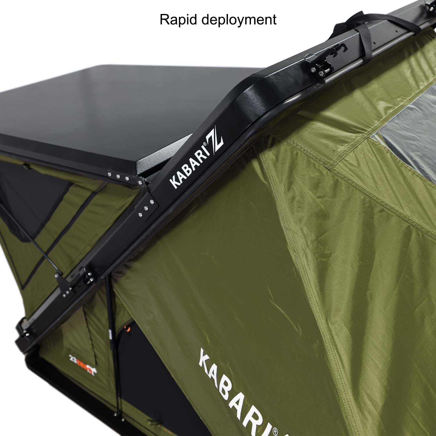 Kabari Z Aluminum Z-Lift Hard Shell Roof Tent Exterior View Z Lift Rapid Deployment