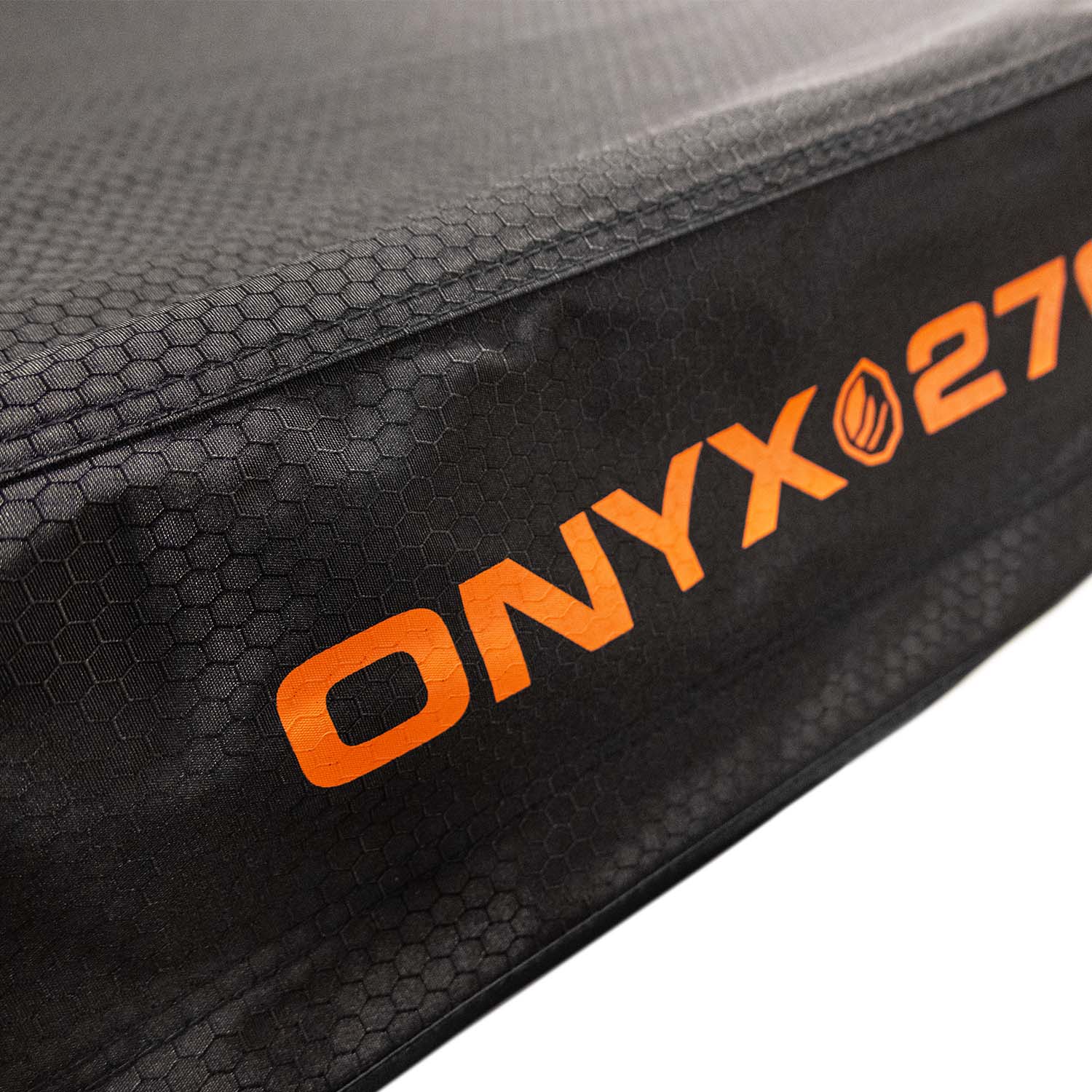 23Zero Onyx 270 Degree 6 Arm Vehicle Awning Fabric Close up and Onyx 270 Logo Detail