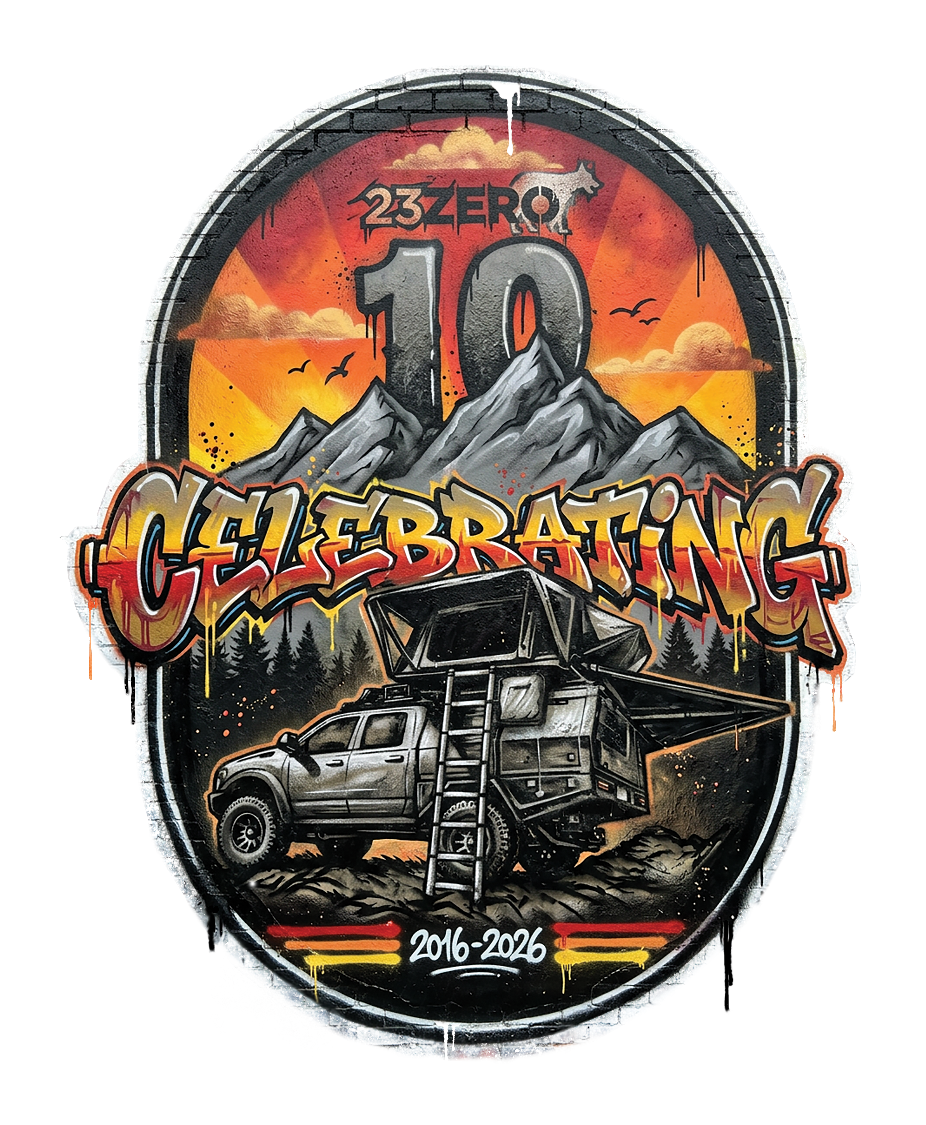 23ZERO 10 Year Celebration Logo