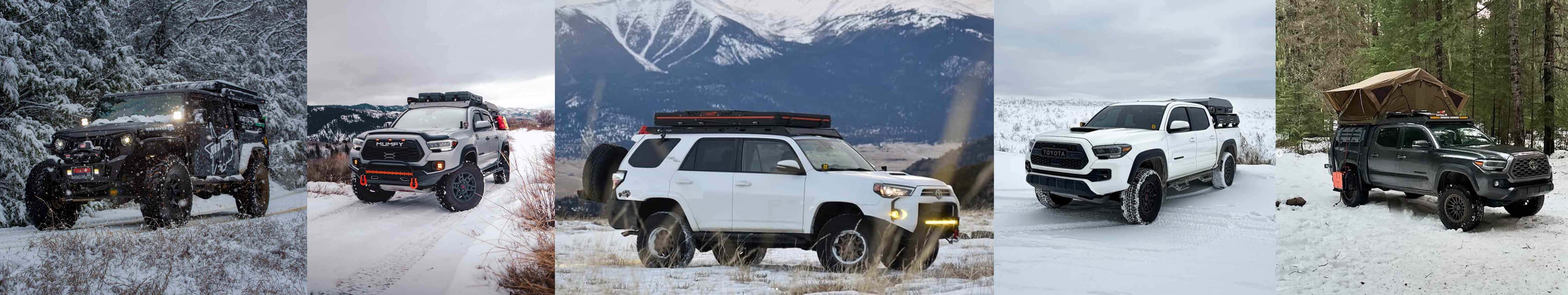 Toyota 4Runner Rooftop Tent Guide - Line Up of Toyota Overlanding Vehicles with Rooftop Tents
